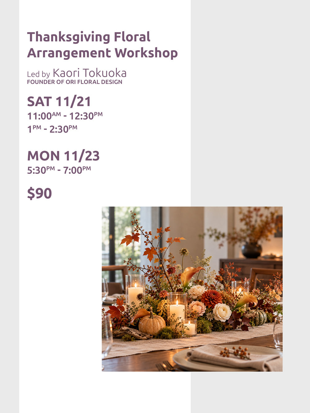 Thanksgiving Floral Arrangement Workshop