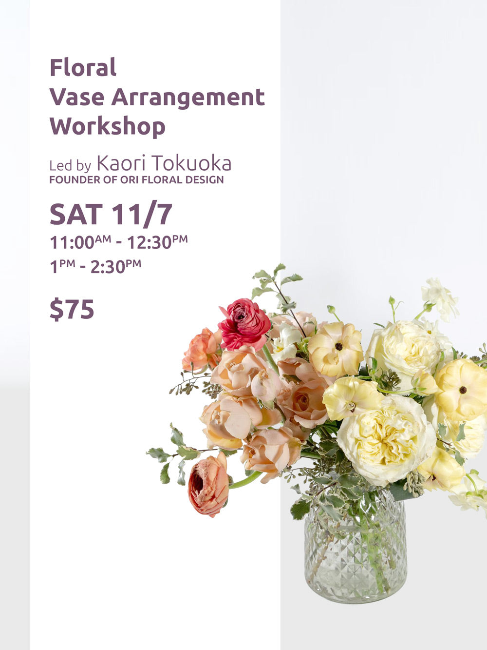 Floral Vase Arrangement Workshop